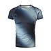 Produktbild SANFASHION Herren T- Shirt Lustige 3D Muskel Druck Tank Top Fitness Kurzarm Muskelshirt (2XL, Blau0418)