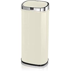 Morphy Richards Poubelle carrée avec capteur de Mouvement, Métal, crème, 50 L