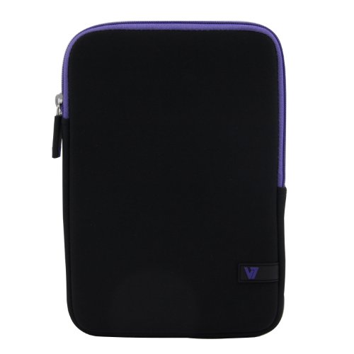 V7 TDM23BLK-PL-2E Ultra Protective Neopren Schutzhülle für Tablet-PCs bis 8 Zoll und iPad mini – schwarz-lila - 2