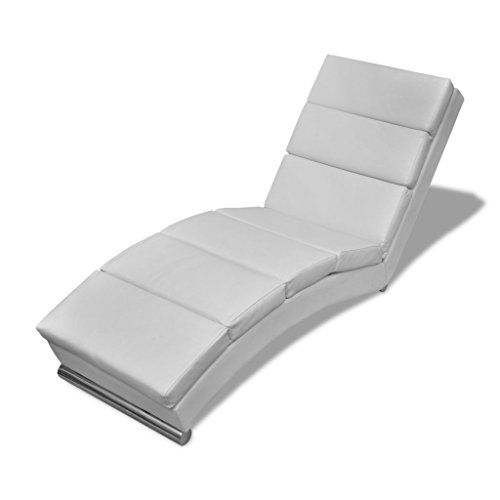 mecor Relaxliege Wohnzimmer Leder Liegestuhl Relaxsessel Modern weiß
