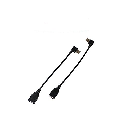 COM-FOUR® USB 2.0 Verlängerungskabel Stecker / Buchse Adapter 90° gewinkelt 20 cm (Set Rechts/Links)