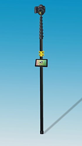 Preisvergleich Produktbild Hochstativ Carbon Monopod ausschiebbar auf 7 Meter Höhe incl. manuell voreinstellbarem Kugelkopf für 70° Neigung - ultraleicht im Gewicht nur 1,4 kg - Teleskopstange Fotostativ Kamerastativ Overhead-Fotosystem