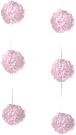 Garland with 6 Blush Pink Tissue Paper Pom Poms Flower 3.5 m Diameter 20 cm