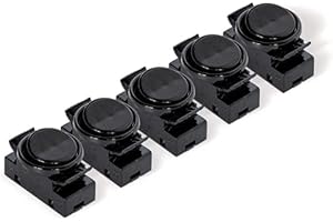 ORION LIGHTSTYLE Interruttore a bilanciere da incasso, 5 pezzi, 2 A 250 V, interruttore a bilanciere con anello e bilanciere, interruttore di ricambio per lampade da incasso, lampade da cucina, OJ-336, nero