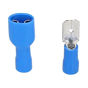 Spade Connector, Blue 100Pcs Crimp Terminal 16 14 AWG Easy Installation for DIY