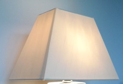 hochwertiger Stoff-Lampenschirm rechteckig 40 cm creme