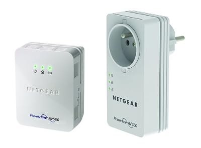 NETGEAR XWNB5602-100FRS Pack de 2 CPL 500 Mbp prise femelle, 1 port réseau 10/100