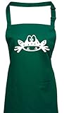 Delantal, animales rana Tortuga, algodón, bottlegreen, 72 cm x 86 cm
