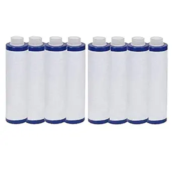KRPLUS 9 Inch Thread & Carbon Water Filter Cartridge/pre Filter for All Standard 10 inch pre Filter housing, 8 Pcs. (White)