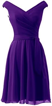 Charm4you Women's Knee Length Short Plus Size Bridesmaid Dresses for Wedding Chiffon Summer Party Dresses