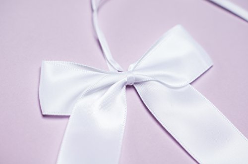 50 Autoschleifen zur Hochzeit (weiß, Satin, 200 mm) + Checkliste Hochzeitsdeko. Autoschmuck / Antennenschleifen / Dekoschleifen / Antennenband - 3