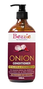 Bezzie Onion Conditioner With Red Onion Seed Oil Extract, Black Seed Oil & Pro-Vitamin B5 For Men & Women- 300 ml