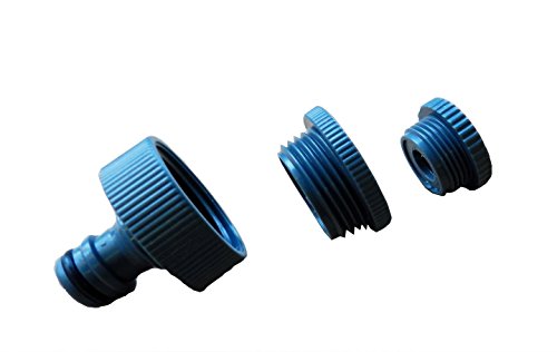 3-Wasserhahn-Adapter asignatura de derecho Wasseranschlüsse con 1, 3/4 y 1/2 Außengewinde derecho derecho (ducha, bomba, terraza, etc...), Wasserhahn Gardena son compatibles entre sí, el llenado de flores Wasserbett, Aquarium, capaz de regar, bomba eco, etc...