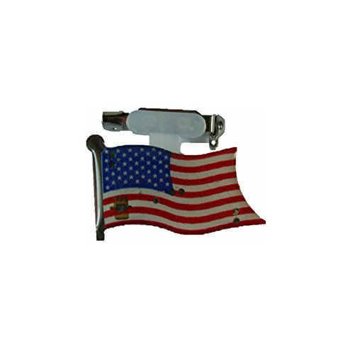 Preisvergleich Produktbild BUTTON - FLAGGE USA - mit blinkenden LEDs, Nationalfeiertag Stars Stripes Amerika 4. Juli