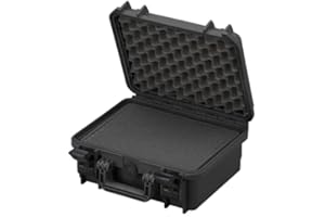 TOMcase wasserdichter Universalkoffer - Outdoor Case 34 x 30 x 15 cm mit Rasterschaumstoff/Würfelschaumstoff - IP67 Transportkoffer - Hardcase Made in Europe - schwarz