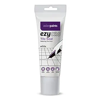 Asian Paints ezyCR8 Tile Seal (White), DIY Ready-mix Restoring Tile Grout for Bathroom, Kitchen Tiles ? 200mL Tube