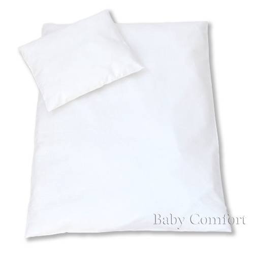 BABY 100% COTTON COT | COT BED SET (DUVET COVER 135x100cm & PILLOWCASE 40x60cm) - PLAIN WHITE