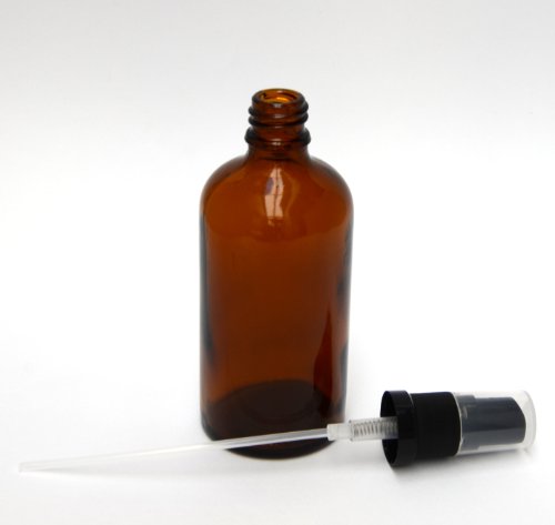 Bee Beautiful 100ml Amber Glass Bottle with 18mm Black Atomiser Spray