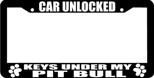 Preisvergleich Produktbild Pit Bull Car Unlocked Keys Under My Pit Bull Pitbull Paw License Plate Frame Auto Car Novelty Accessories License Plate Art