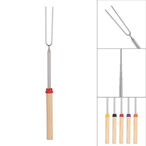 GHB 8 x Grillspieße BBQ Spieße Edelstahl mit Holzgriff 31cm-82cm für Bratwurst Würstchen Hot Dog und Marshmallows und mehr - 7