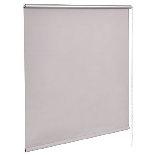 Costway Verdunkelungsrollo Fensterrollo Klemmrollo Thermorollo Seitenzugrollo Klemmfix-Rollo ohne Bohren 55x150cm Farbwahl lichtundurchlässig (Grau) - 2