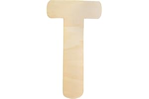 LONGAN CRAFT Large Wooden Letters, 30cm Wooden Letter for Crafts Children's Names Capital Alphabet 5mm Thick Unfinished MDF Wood Slices Nursery Wall Hanging Art Sign Board Painting Home Decor (T)