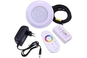 PCNING Focos LED Piscina Pequeno , Relleno de Resin, 16 Modos de Luz RGB, con Control Remoto, 10W luces Para Piscinas, IP68 Impermeable, DC 12V Luz de Iluminacion de Piscina de Color RGB, Mini 130 * 15 mm