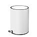 Produktbild Dustbin Simple Pedal Mute Edelstahl Mülleimer Home Europäische Toilette Küche Wohnzimmer Schlafzimmer Mülleimer, white, 8L