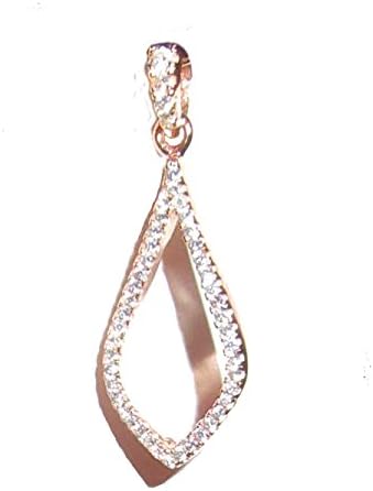 Rose Gold Pendant in 925 Sterling Silver with Cubic Zirconia