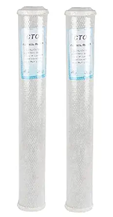 KRPLUS 20 Inch CTO Activated Carbon Block Replacement Filters Cartridge For Commercial Water Purifiers Up to 50 Lph and 100Lph 2.5 Inch Dia (Pack Of 2)