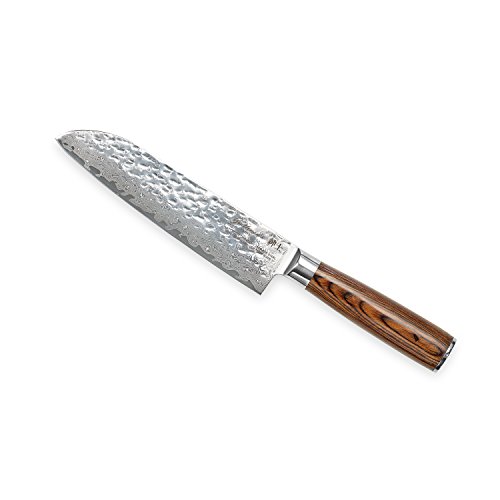 Santoku Messer von GENTLEMAN´S TOOLS – 17 cm (7 inch) – Äußerst scharf – 67 Lagen echter Damast-Stahl – Hochqualitatives Kochmesser mit modernem Design – Ausbalancierter Griff aus Pakkawood-Holz – Perfekt für anspruchsvolle Hobby- & Profiköche - 3