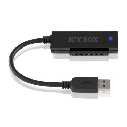 Icy Box IB-AC6031-U3 2,5″ (6,35 cm) SATA zu USB 3.0 Adapter mit Schutztasche aus Kunstleder für HDD/SSD (bis 15 mm Bauhöhe) schwarz - 4
