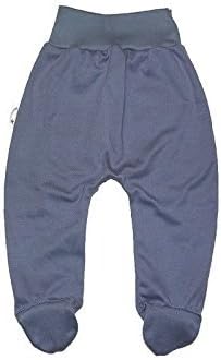 TLLC Footed Baby Girls Boys Leggings Trousers With Feet 100% Cotton (Steel Grey, 62cm (2-4 Months))