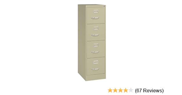Hirsh Industries 22 Deep Vertical File Cabinet 4 Drawer Letter Size Putty 17891 Amazon In Home Kitchen