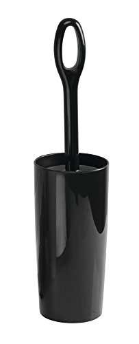 mDesign Toilettenbürste mit WC Bürstenhalter – hochwertige WC Bürstengarnitur in schwarz bestehend aus Klobürste und Halter