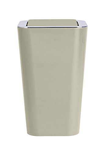 Wenko 22456100 Schwingdeckeleimer Candy Abfallbehälter mit Schwingdeckel Fassungsvermögen 6 L, Polystyrol, Taupe, 18 x 28, 5 cm - 2