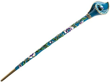 GUBENM Women Handmade Rhinestone Hair Stick Hair Chopsticks Hairpin Pin Chignon Gift (Peacock Blue)