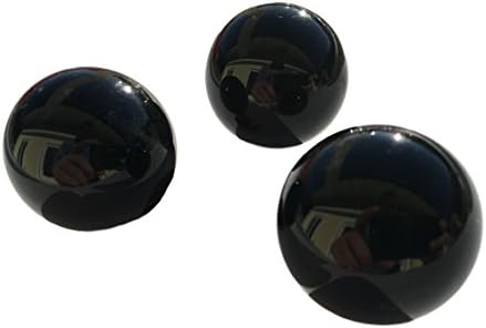 CRYSTAL KING Set of 3 Beautiful Obsidian Beads 30 mm Diameter Natural Semi Precious Gemstone Tumblestone Crystal Decorative Sphere Balls King