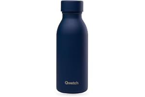 Qwetch - Isolerad flaska 350 ml nattblå - ICON - ultrakompakt och elegant vattenflaska i återvunnet rostfritt stål - kall och
