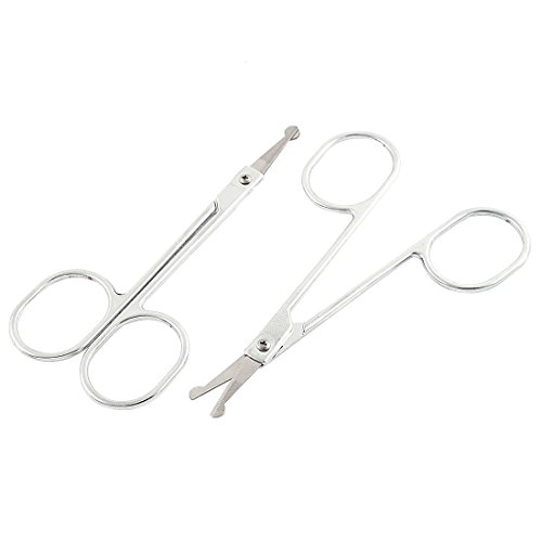 Eyebrow Scissor - TOOGOO(R) Round Tip Eyebrow Nose Hair Trimming Trimmer Scissors 2 Pcs