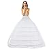 Produktbild LONGBLE Reifrock Brautkleid Petticoat Unterrock, Tüll Reifrock Krinoline - 6 Reifen verstellbar Underskirt Damen lang Unterröcke für Hochzeitskleider Ballkleider Abendkleider Promkleider