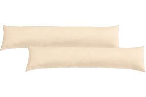 EXCLUSIVELY DESIGNED BY BRIT COTTON Brit Cotton Door Draft Excluder Hollow Fiber Filled-Draft Excluder for Doors Window-Draught Excluder Cushion with Plain Cover Guard-Door Stopper-Wind Air Blocker Energy Saver (Cream, Pack of 2)
