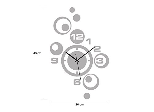 Grandora® W842 Moderne Wanduhr mit Spiegel Design Wandtattoo - 4