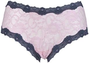 Ladies 1 Pair Kinky Knickers 'Passionate In Pink' Border Lace Classic Knicker-Pink-X-Large
