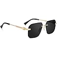 CREEK Trendy Square Metal Rimless Sunglasses for Men Women Retro Sun Glasses Luxury Classic Shades