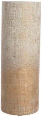 Linen Design Stoneware Vase - Cream &amp; Gold - 28cm Tall x 10cm Wide