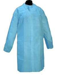 Bata desechable Azul en Polipropileno cierre velcro. Caja 50 uds