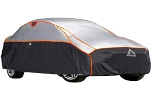 B.A.U.Q.O.O. Telo Antigrandine per Auto Copriauto Impermeabile Alta Qualità Protezione Totale Compresi Finestrini Laterali Anti UV Antipolvere Misure 483 x 178 x 120 cm