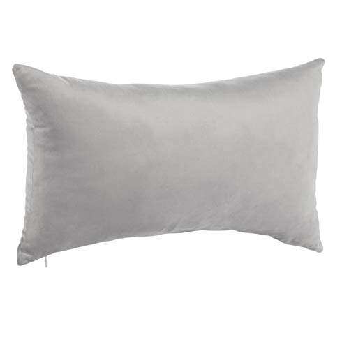 Beautify Luxury Small Grey Soft Decorative Rectangle Throw Velvet Filled Cushion – 12" x 20" (30 x Beautify Luxury Small Grey Soft Decorative Rectangle Throw Velvet Filled Cushion – 12" x 20" (30 x