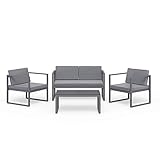 die perfekte Kombination: 1x Gartensofa, 2x Gartensessel und 1x Loungetisch
